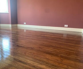 Finished varnished floor